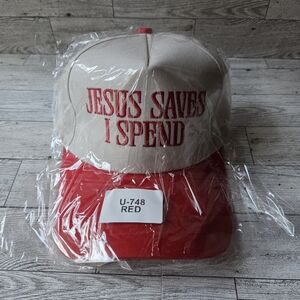Jesus Saves I Spend Cap Embroidered Zenana